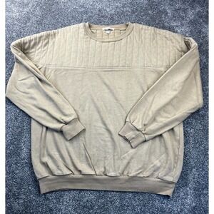 Geoffrey Beene Sweater Mens Size XL Crew Neck Long Sleeve Cotton‎ Pullover Tan